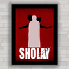 Quadro decorativo de cinema , com imagem pôster do filme Sholey . 