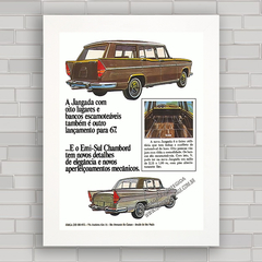Quadro decorativo propaganda anúncio do carro antigo Simca Jangada .