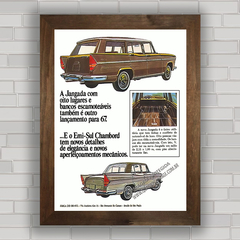 Quadro decorativo propaganda anúncio do carro antigo Simca Jangada .