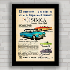 Quadro decorativo propaganda anúncio do carro antigo Simca .