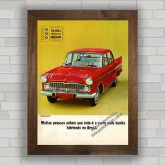 Quadro decorativo propaganda anúncio do carro antigo Simca Rallye .