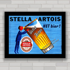 Quadro decorativo propaganda antiga cerveja Stella Artois .