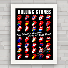 Quadro decorativo de música , com pôster da banda de rock Rolling Stones .
