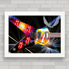 Quadro decorativo com pôster de guitarra dos Rolling Stones .
