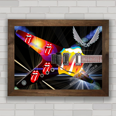 Quadro decorativo com pôster de guitarra dos Rolling Stones .