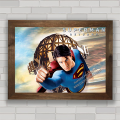 Quadro decorativo com imagem pôster do Super Homem , Marvel DC Comics .