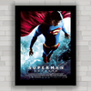 Quadro decorativo com imagem pôster do Super Homem , Marvel DC Comics .