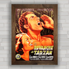 Quadro vintage de cinema com pôster do filme antigo Tarzan .