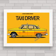 Quadro decorativo de cinema , com pôster carro Checker , do filme Taxi Driver .