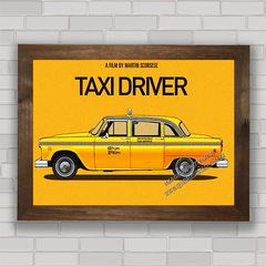 Quadro decorativo de cinema , com pôster carro Checker , do filme Taxi Driver .