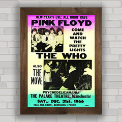 Quadro decorativo com cartaz do show do Pink Floyd e The Who .