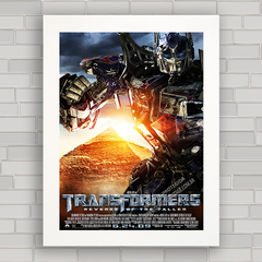 Quadro decorativo com cartaz pôster do filme Transformers .