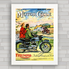 Quadro decorativo propaganda moto antiga Triumph .