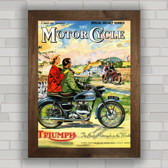 Quadro decorativo propaganda moto antiga Triumph .