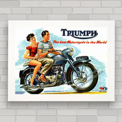 Quadro decorativo moto antiga Triumph .