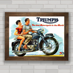 Quadro decorativo moto antiga Triumph .