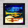 Quadro decorativo com imagem pôster de trompete .