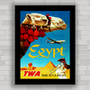 Quadro decorativo companhia aérea antiga TWA Egito .