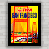 Quadro decorativo companhia aérea antiga TWA São Francisco , Califórnia .