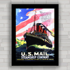 Quadro decorativo navio antigo correio americano