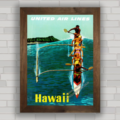 Quadro decorativo propaganda anúncio de praia do Hawaii .