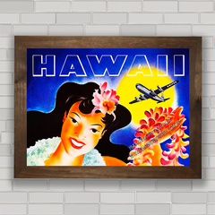 Quadro decorativo companhia aérea antiga Hawaii .