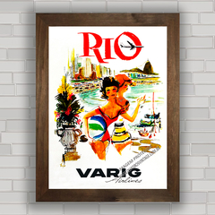 Quadro decorativo propaganda do Rio de Janeiro Turismo Varig .