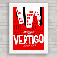 Quadro decorativo com pôster do filme Vertigo - Alfred Hitchcok