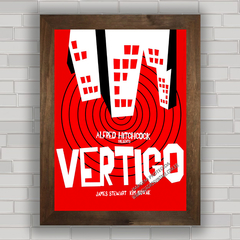 Quadro decorativo com pôster do filme Vertigo - Alfred Hitchcok