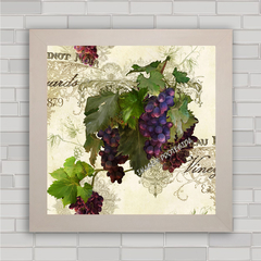 Quadro decorativo para adega , com pôster de vinho e uvas .