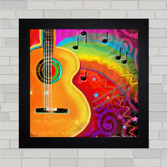 Quadro decorativo com imagem pôster de violão .