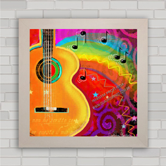 Quadro decorativo com imagem pôster de violão .