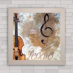 Quadro decorativo com imagem pôster de violino .
