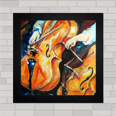 Quadro decorativo com imagem pôster de violoncelo .