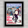 Quadro de cinema , com cartaz pôster de filme antigo Elvis Presley .