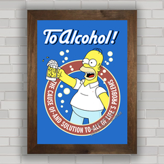 Quadro decorativo Homer Simpson bebendo cerveja .