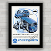 Quadro decorativo propaganda anúncio carro VW Kombi .