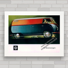 Quadro decorativo propaganda anúncio carro VW Kombi furgão .