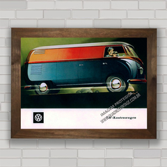 Quadro decorativo propaganda anúncio carro VW Kombi furgão .