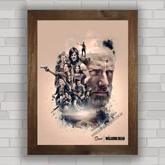 Quadro decorativo com imagem pôster da série de TV Walking Dead .