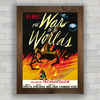 Quadro retrô com cartaz do filme antigo Guerra Dos Mundos , H. G . Wells .