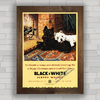 Quadro decorativo propaganda anúncio antigo whisky Black White .