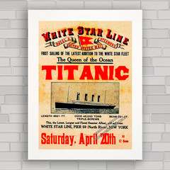 Quadro decorativo propaganda do navio Titanic