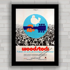 Quadro com cartaz pôster do filme Woodstock musical .