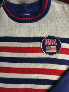 Sweater rayado "Usa" Vintage - comprar online