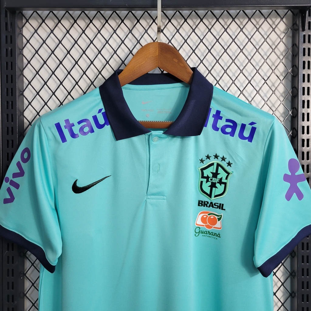 Camisa Seleção Brasileira Pré-Jogo 2022 Torcedor Nike Masculina - Azul e  Verde