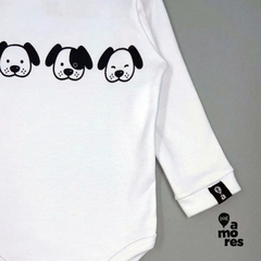 Body Manga Longa Dog Head Localizado - Dois Amores Baby & Pet