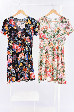 (CH) VESTIDO FLORES CON SMOCK (26838) en internet