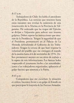 El metal tranquilo de mi voz - Último discurso - Salvador Allende - corazondelobo