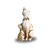 Gata Gatinha Escultura Estátua Decorativa Branco Fosco Com Manto Cravejado De Pedras Luxo - Decoramente Shop